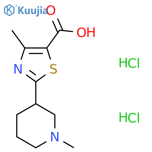 4-Methyl-2-(1-methylpiperidin-3-yl)-1,3-thiazole-5-carboxylic acid;dihydrochloride structure