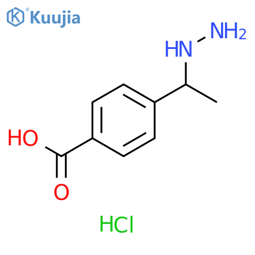 4-(1-hydrazinylethyl)benzoic acid hydrochloride structure