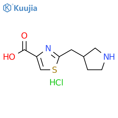 4-Thiazolecarboxylic acid, 2-(3-pyrrolidinylmethyl)-, hydrochloride (1:2) structure