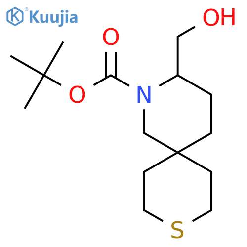 Tert-butyl 3-(hydroxymethyl)-9-thia-2-azaspiro[5.5]undecane-2-carboxylate structure