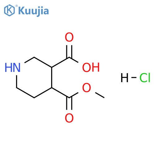3,4-Piperidinedicarboxylic acid, 4-methyl ester, hydrochloride (1:1) structure