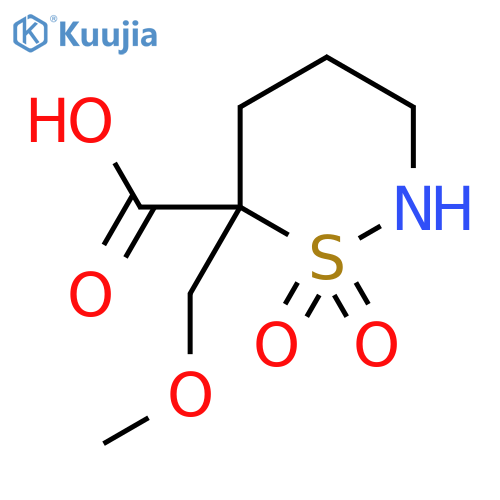 6-(Methoxymethyl)-1,1-dioxothiazinane-6-carboxylic acid structure