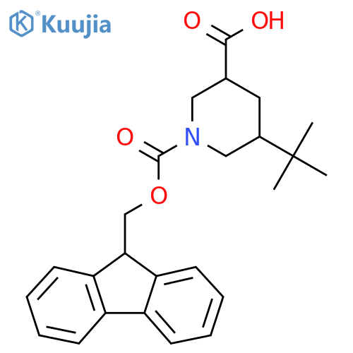 5-tert-butyl-1-{[(9H-fluoren-9-yl)methoxy]carbonyl}piperidine-3-carboxylic acid structure