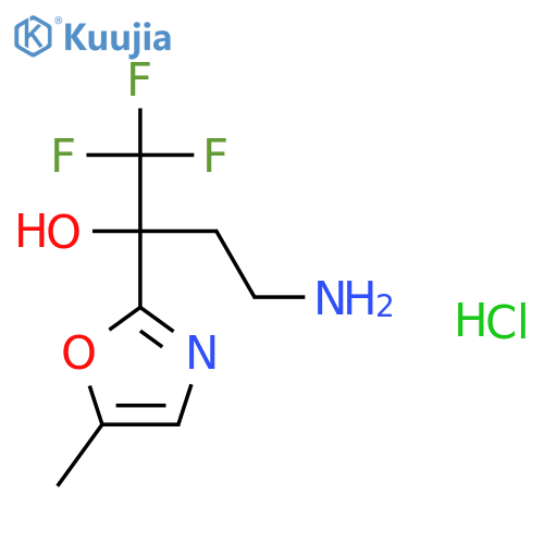 2-Oxazolemethanol, α-(2-aminoethyl)-5-methyl-α-(trifluoromethyl)-, hydrochloride (1:1) structure
