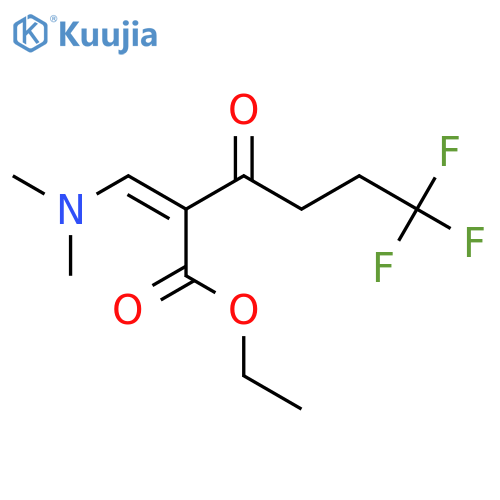 Ethyl (2Z)-2-(dimethylaminomethylidene)-6,6,6-trifluoro-3-oxohexanoate structure