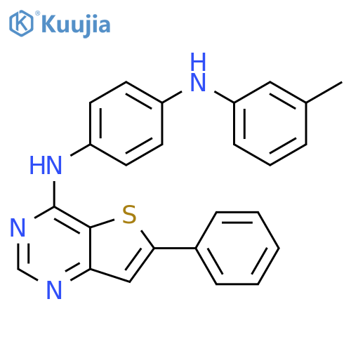 1,4-Benzenediamine,N-(3-methylphenyl)-N'-(6-phenylthieno[3,2-d]pyrimidin-4-yl)- structure