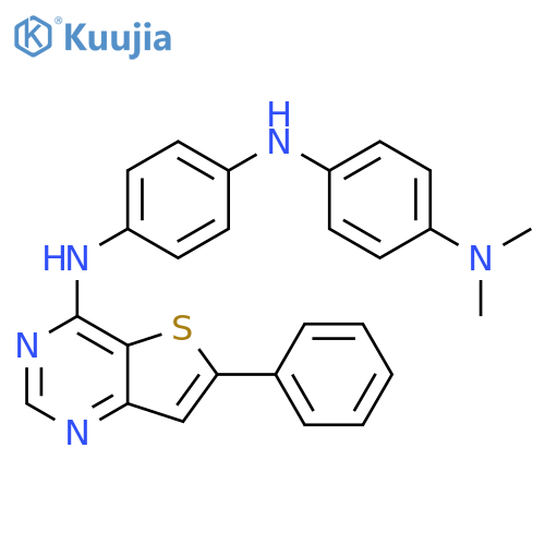 1,4-Benzenediamine, N1,N1-dimethyl-N4-[4-[(6-phenylthieno[3,2-d]pyrimidin-4-yl)amino]phenyl]- structure