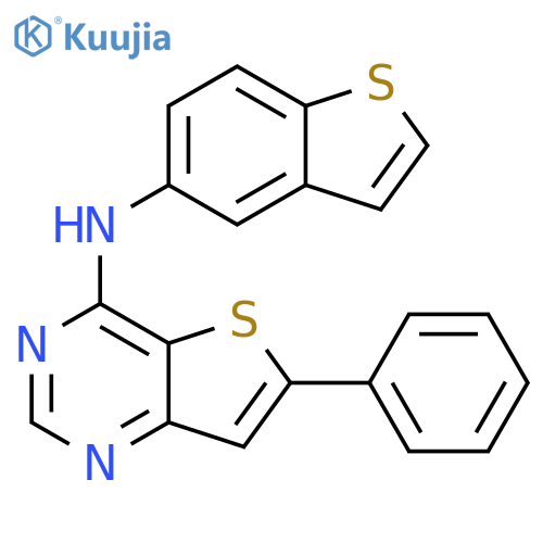 Thieno[3,2-d]pyrimidin-4-amine, N-benzo[b]thien-5-yl-6-phenyl- structure