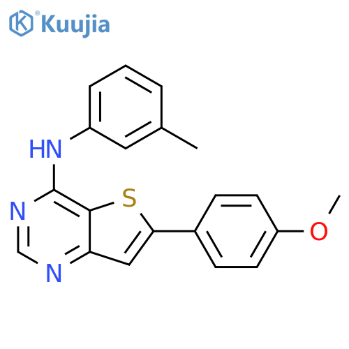 Thieno[3,2-d]pyrimidin-4-amine, 6-(4-methoxyphenyl)-N-(3-methylphenyl)- structure