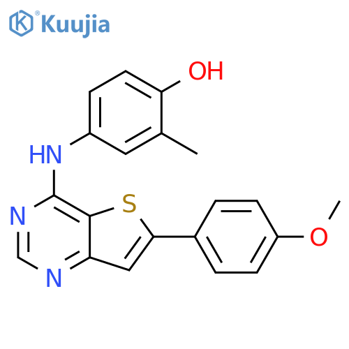 Phenol,4-[[6-(4-methoxyphenyl)thieno[3,2-d]pyrimidin-4-yl]amino]-2-methyl- structure