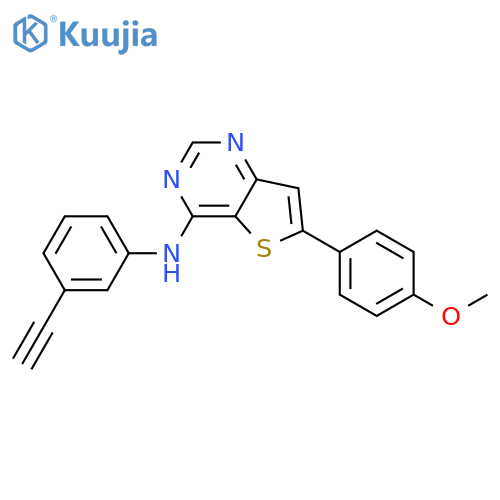 Thieno[3,2-d]pyrimidin-4-amine,N-(3-ethynylphenyl)-6-(4-methoxyphenyl)- structure