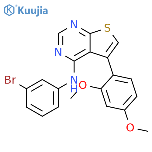 Thieno[2,3-d]pyrimidin-4-amine,N-(3-bromophenyl)-5-(2,4-dimethoxyphenyl)- structure