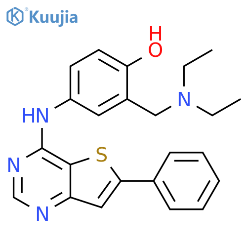 Phenol,2-[(diethylamino)methyl]-4-[(6-phenylthieno[3,2-d]pyrimidin-4-yl)amino]- structure