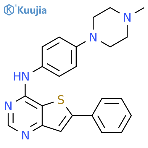 Thieno[3,2-d]pyrimidin-4-amine,N-[4-(4-methyl-1-piperazinyl)phenyl]-6-phenyl- structure