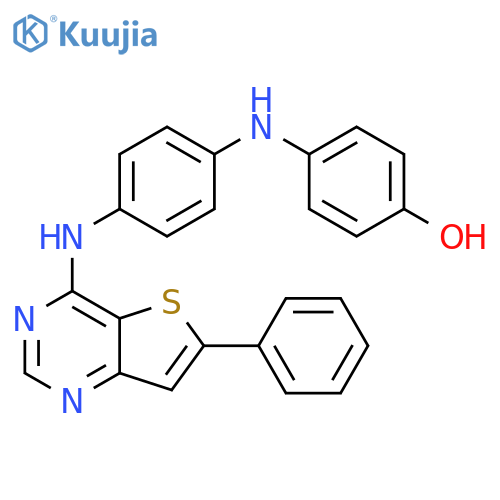 Phenol, 4-[[4-[(6-phenylthieno[3,2-d]pyrimidin-4-yl)amino]phenyl]amino]- structure
