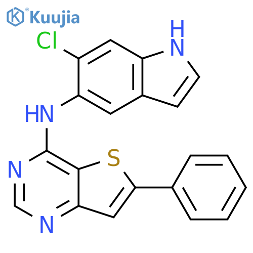 Thieno[3,2-d]pyrimidin-4-amine, N-(6-chloro-1H-indol-5-yl)-6-phenyl- structure