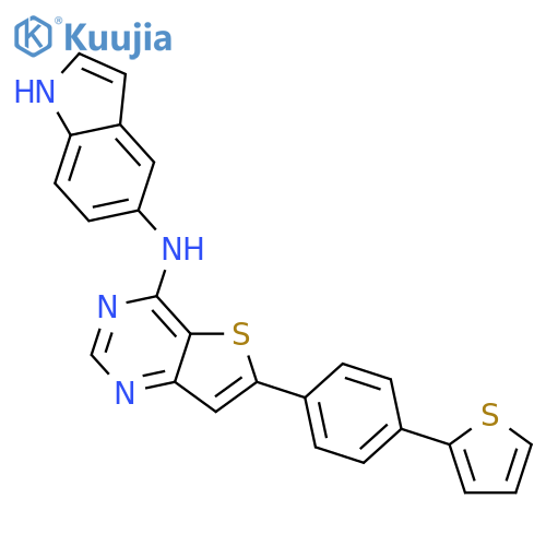 Thieno[3,2-d]pyrimidin-4-amine, N-1H-indol-5-yl-6-[4-(2-thienyl)phenyl]- structure