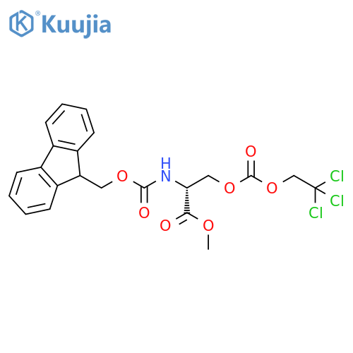 N-[(9H-Fluoren-9-ylmethoxy)carbonyl]-O-[(2,2,2-trichloroethoxy)carbonyl]-D-serine methyl ester structure