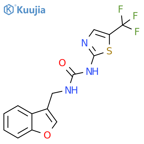 1-(1-benzofuran-3-yl)methyl-3-5-(trifluoromethyl)-1,3-thiazol-2-ylurea structure