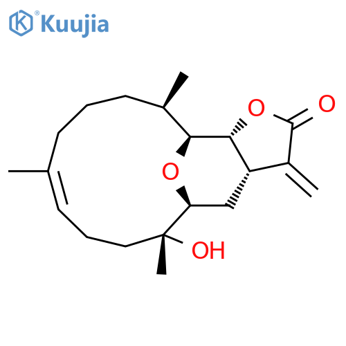 5,15-Epoxycyclotetradeca[b]furan-2(3H)-one,3a,4,5,6,7,8,11,12,13,14,15,15a-dodecahydro-6-hydroxy-6,10,14-trimethyl-3-methylene-,(3aS,5R,6R,9E,14R,15R,15aR)- structure