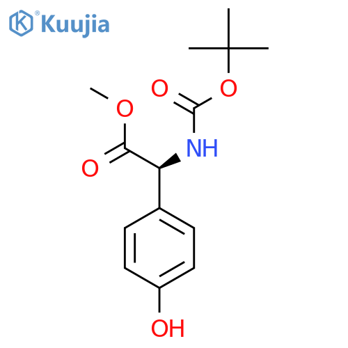 (S)-Tert-Butoxycarbonylamino-(4-hydroxyphenyl)acetic acid methyl ester structure