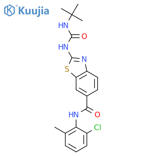 2-(tert-butylcarbamoylamino)-n-(2-chloro-6-methylphenyl)-1,3-benzothiazole-6-carboxamide structure