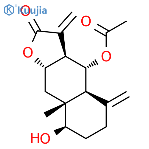 Naphtho[2,3-b]furan-2(3H)-one,4-(acetyloxy)decahydro-8-hydroxy-8a-methyl-3,5-bis(methylene)-,(3aR,4R,4aS,8R,8aR,9aS)- structure