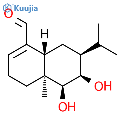 1-Naphthalenecarboxaldehyde, 3,4,4a,5,6,7,8,8a-octahydro-5,6-dihydroxy-4a-methyl-7-(1-methylethyl)-, (4aS,5S,6R,7S,8aR)- structure