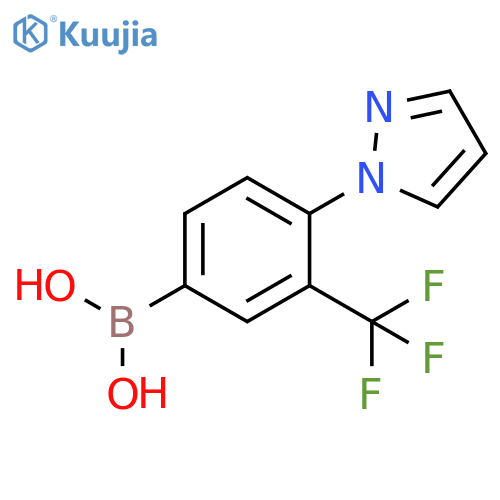 (4-(1H-pyrazol-1-yl)-3-(trifluoromethyl)phenyl)boronic acid structure