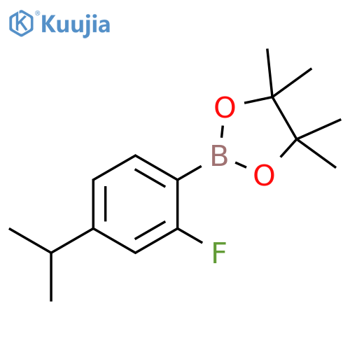 2-(2-fluoro-4-isopropylphenyl)-4,4,5,5-tetramethyl-1,3,2-dioxaborolane structure