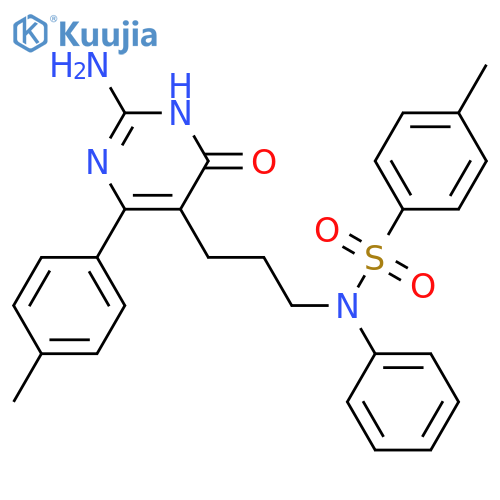 Benzenesulfonamide,N-[3-[2-amino-1,6-dihydro-4-(4-methylphenyl)-6-oxo-5-pyrimidinyl]propyl]-4-methyl-N-phenyl- structure