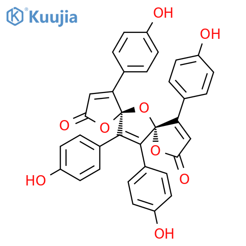 1,6,8-Trioxadispiro[4.1.4.2]trideca-3,10,12-triene-2,9-dione, 4,11,12,13-tetrakis(4-hydroxyphenyl)-, (5R,7R)-rel- structure