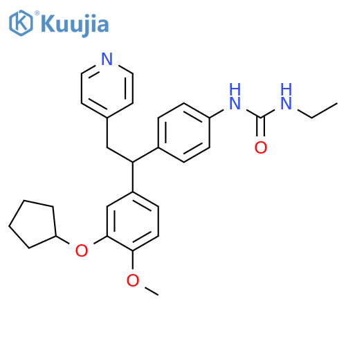 (R)-N-(4-(1-(3-Cyclopentyloxy-4-methoxyphenyl)-2-(4-pyridyl)ethyl)phenyl)-N'-ethylurea structure