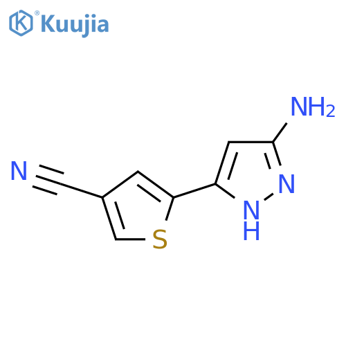 5-(3-amino-1H-pyrazol-5-yl)thiophene-3-carbonitrile structure