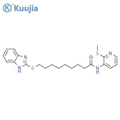 Nonanamide,9-(1H-benzimidazol-2-ylthio)-N-[2-(methylthio)-3-pyridinyl]- structure