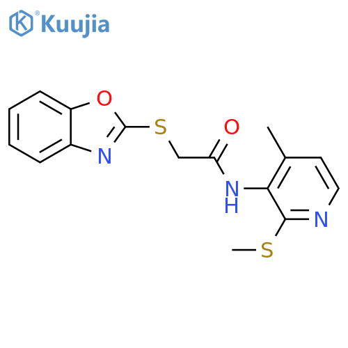 Acetamide,2-(2-benzoxazolylthio)-N-[4-methyl-2-(methylthio)-3-pyridinyl]- structure