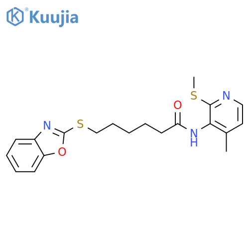 Hexanamide,6-(2-benzoxazolylthio)-N-[4-methyl-2-(methylthio)-3-pyridinyl]- structure