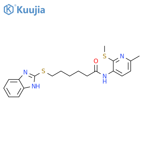 Hexanamide,6-(1H-benzimidazol-2-ylthio)-N-[6-methyl-2-(methylthio)-3-pyridinyl]- structure