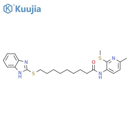 Nonanamide,9-(1H-benzimidazol-2-ylthio)-N-[6-methyl-2-(methylthio)-3-pyridinyl]- structure