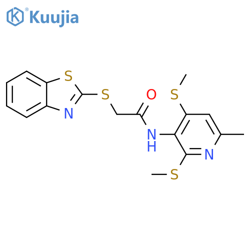 Acetamide,2-(2-benzothiazolylthio)-N-[6-methyl-2,4-bis(methylthio)-3-pyridinyl]- structure