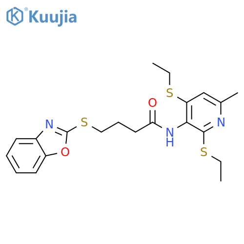 Butanamide,4-(2-benzoxazolylthio)-N-[2,4-bis(ethylthio)-6-methyl-3-pyridinyl]- structure