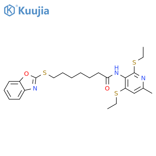 Heptanamide,7-(2-benzoxazolylthio)-N-[2,4-bis(ethylthio)-6-methyl-3-pyridinyl]- structure