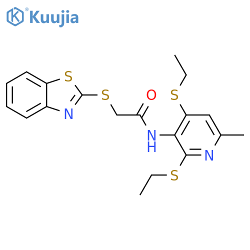 Acetamide,2-(2-benzothiazolylthio)-N-[2,4-bis(ethylthio)-6-methyl-3-pyridinyl]- structure