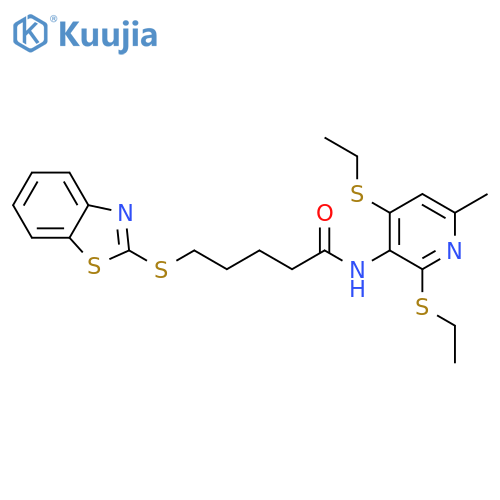 Pentanamide,5-(2-benzothiazolylthio)-N-[2,4-bis(ethylthio)-6-methyl-3-pyridinyl]- structure