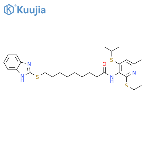 Nonanamide,9-(1H-benzimidazol-2-ylthio)-N-[6-methyl-2,4-bis[(1-methylethyl)thio]-3-pyridinyl]- structure
