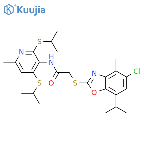 Acetamide,2-[[5-chloro-4-methyl-7-(1-methylethyl)-2-benzoxazolyl]thio]-N-[6-methyl-2,4-bis[(1-methylethyl)thio]-3-pyridinyl]- structure