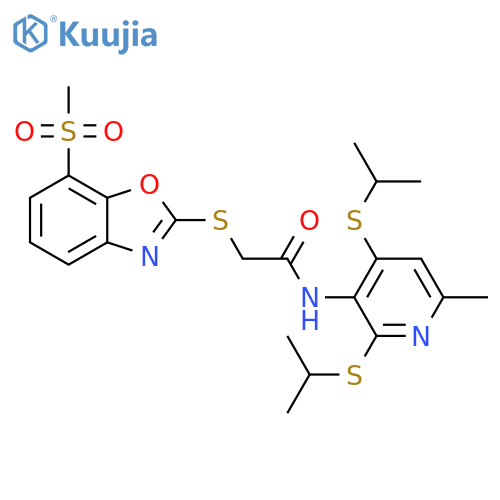 Acetamide,N-[6-methyl-2,4-bis[(1-methylethyl)thio]-3-pyridinyl]-2-[[7-(methylsulfonyl)-2-benzoxazolyl]thio]- structure
