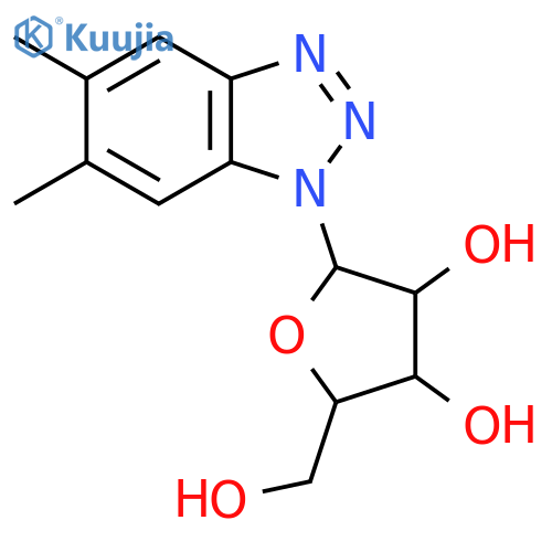 1H-Benzotriazole,5,6-dimethyl-1-b-D-ribofuranosyl- structure