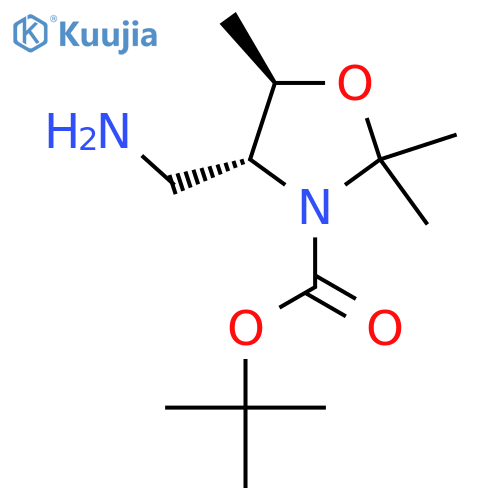 Tert-butyl (4R,5R)-4-(aminomethyl)-2,2,5-trimethyl-1,3-oxazolidine-3-carboxylate structure