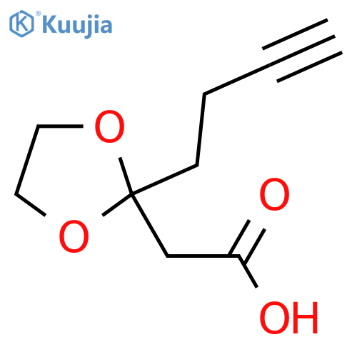 2-(2-But-3-ynyl-1,3-dioxolan-2-yl)acetic acid structure
